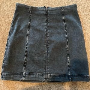 Free People Black Denim Skirt